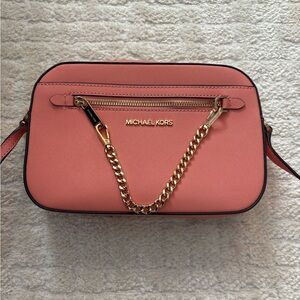 Michael Kors Coral Crossbody Bag with Gold Chain